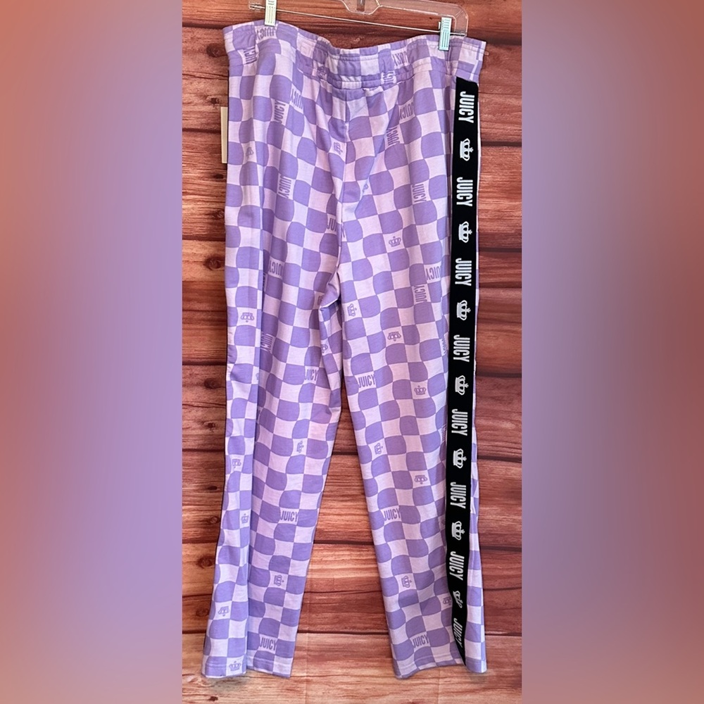 Juicy Couture Purple Checkered Track Pants